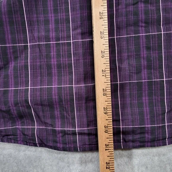 Relentless by Wrangler Long Sleeve Button Up Shirt Mens XL Purple Plaid Cool Max - Picture 8 of 9